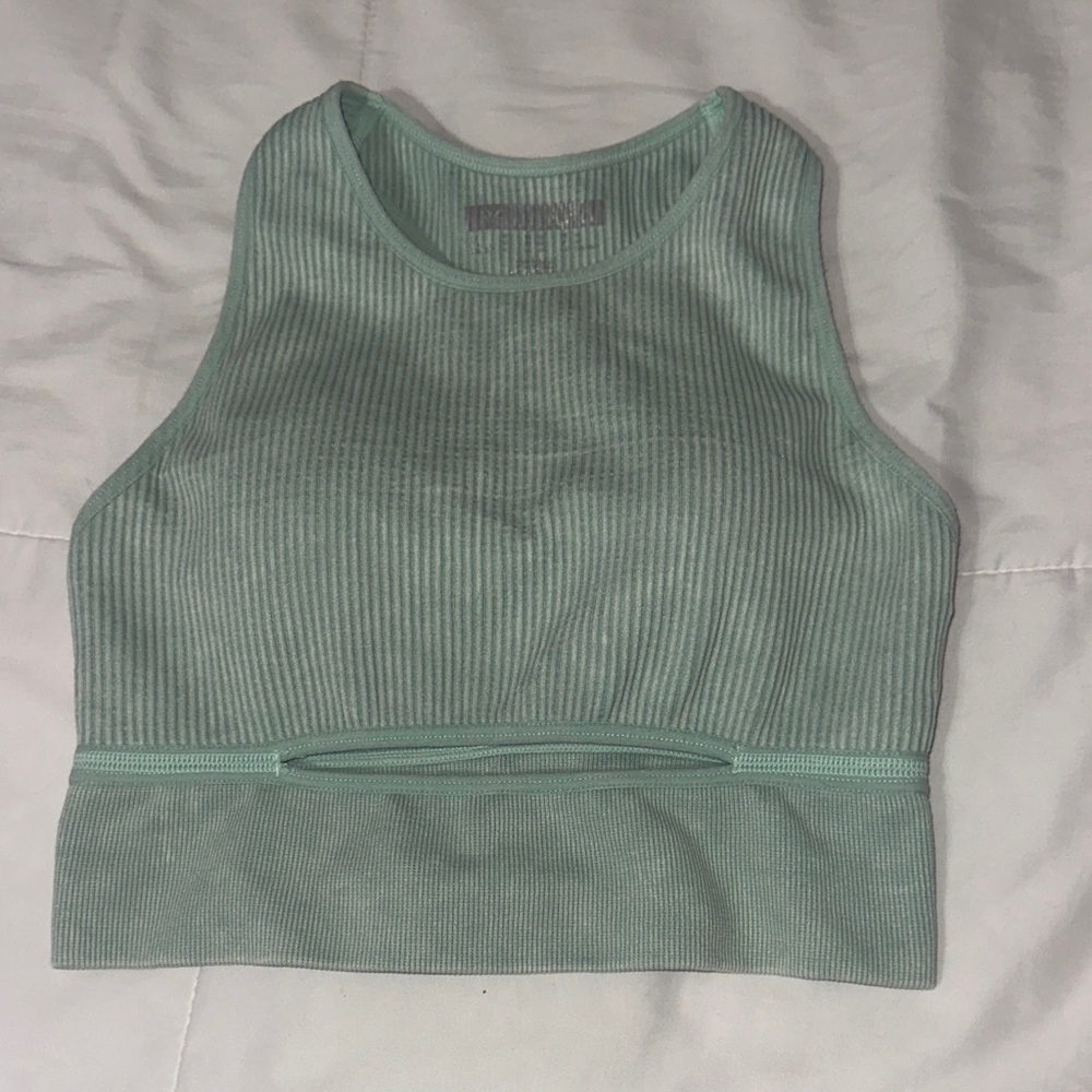 Mint Green Ribbed Women's Top